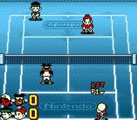 une photo d'Ã©cran de Mario Tennis (Game Boy) sur Nintendo Game Boy Color